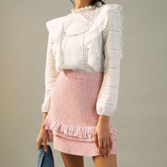 Anthropologie Maeve Tamara Fringed Sweater Skirt - Picture 3 of 4